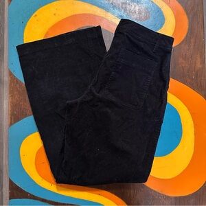 Black corduroy wide leg pants